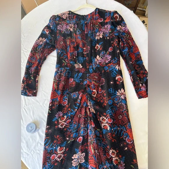 Veronica Beard Floral Long Sleeve Black Raylee Dress Women’s Size 10 New - Picture 8 of 11